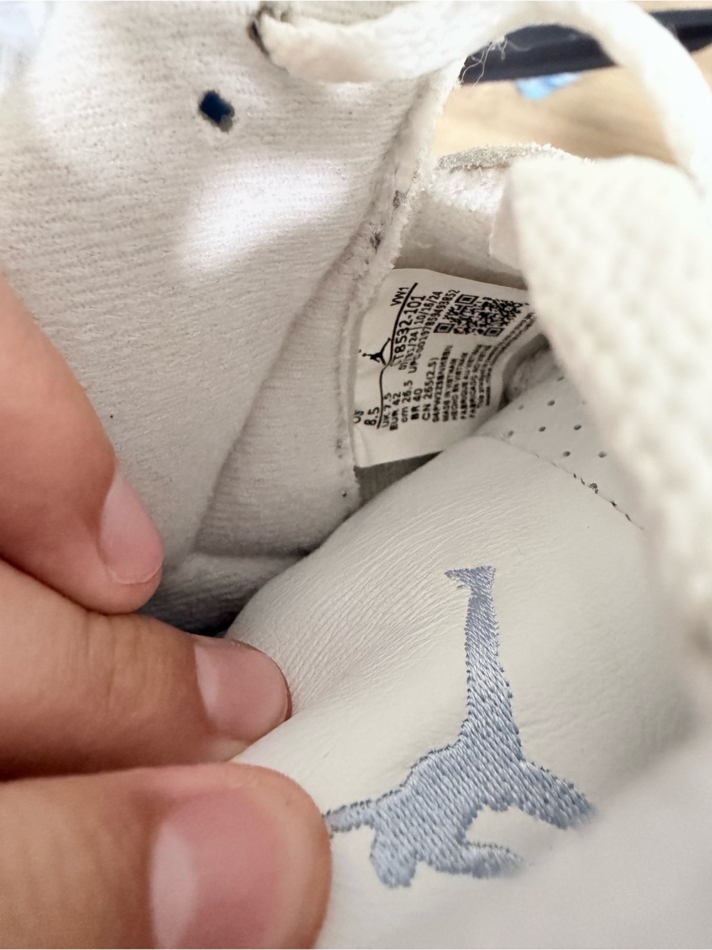 Jordan retro 3 white and blue - Picture 5 of 9
